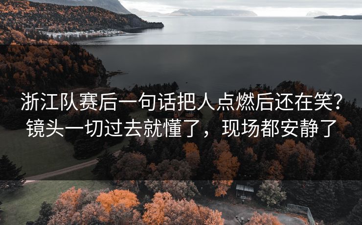浙江队赛后一句话把人点燃后还在笑？镜头一切过去就懂了，现场都安静了