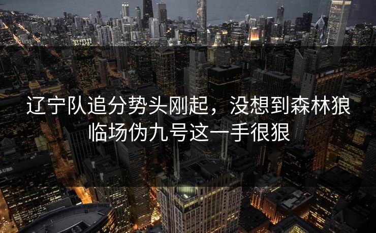 辽宁队追分势头刚起，没想到森林狼临场伪九号这一手很狠