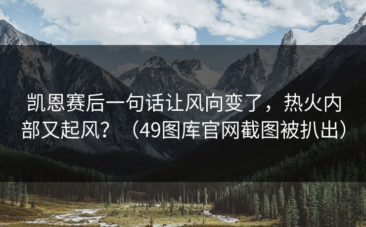 凯恩赛后一句话让风向变了,热火内部又起风?(49图库官网截图被扒出) 凯恩赛后一句话让风向变了,热火内部又起风?(49图库官网截图被扒出)