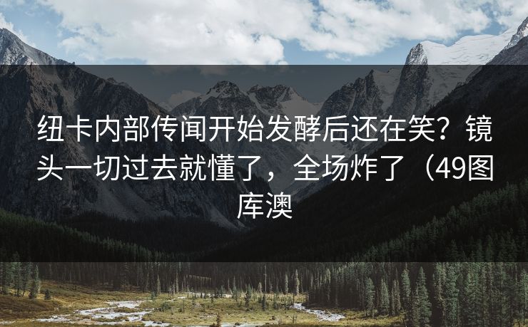 纽卡内部传闻开始发酵后还在笑？镜头一切过去就懂了，全场炸了（49图库澳